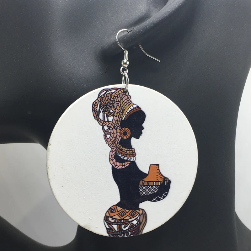 

African Tribal Wooden Earrings
