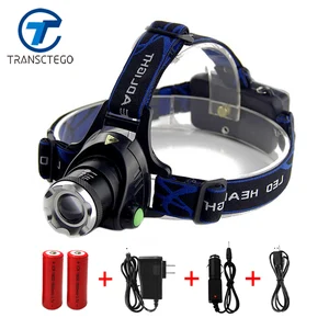 Светодиодный головной фонарь T6, налобный фонарь высокой мощности с аккумулятором 18650, 18650
