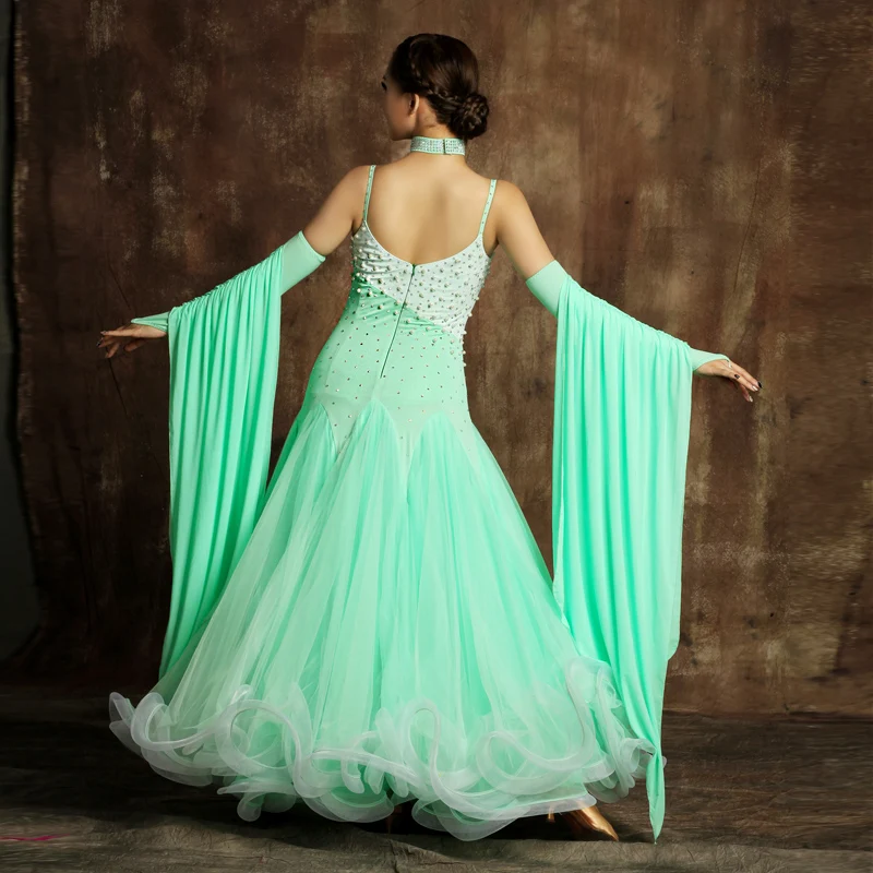 Роскошные мятно зеленые Бальные платья профессиональная одежда для взрослых