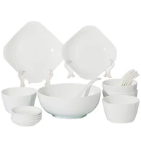 guci white bowl set home special 4 people fresh ceramic tableware set square bowl japanese simple