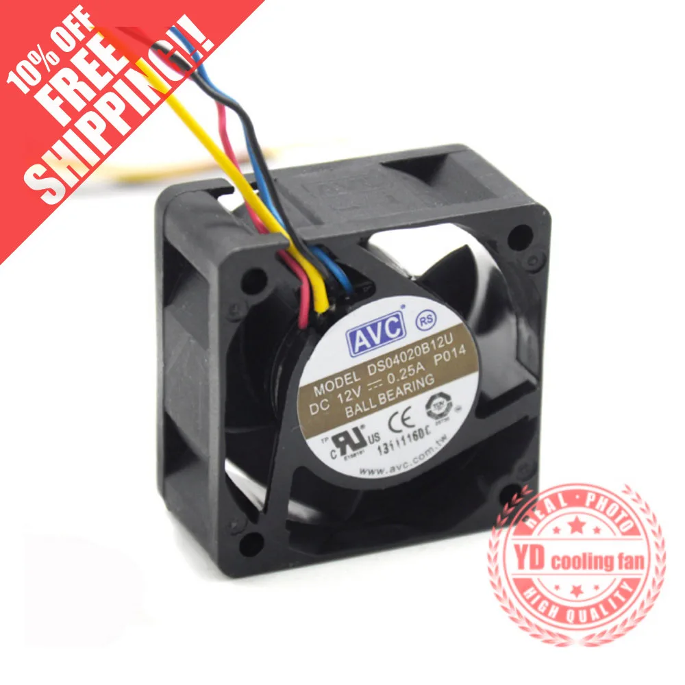 Новый шариковый подшипник AVC DS04020B12U 4020 12 В постоянного тока 4 см охлаждающий вентилятор