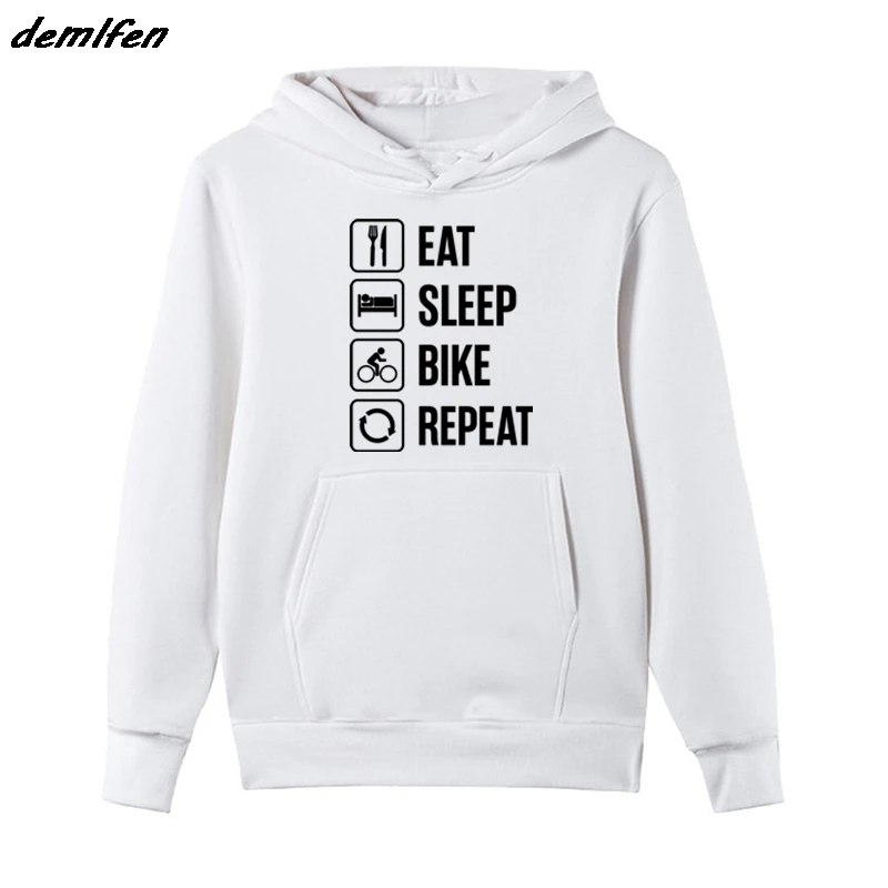 Велосипедный свитшот с надписью Eat Sleep забавный велосипедный подарок худи