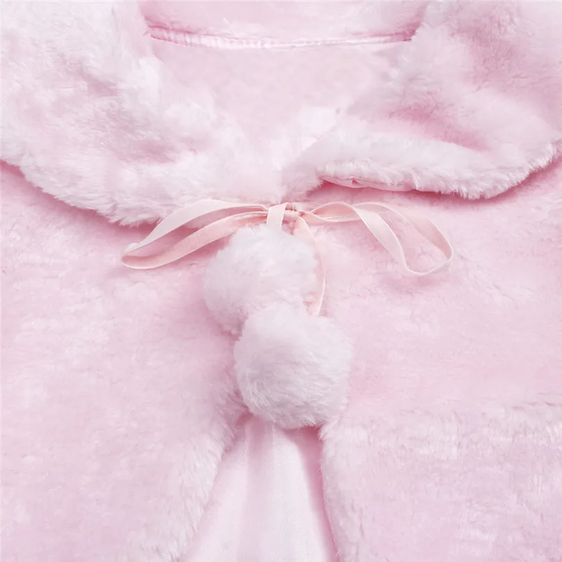 Розовый девушка Искусственный мех с длинным рукавом свадебное Обёрточная бумага