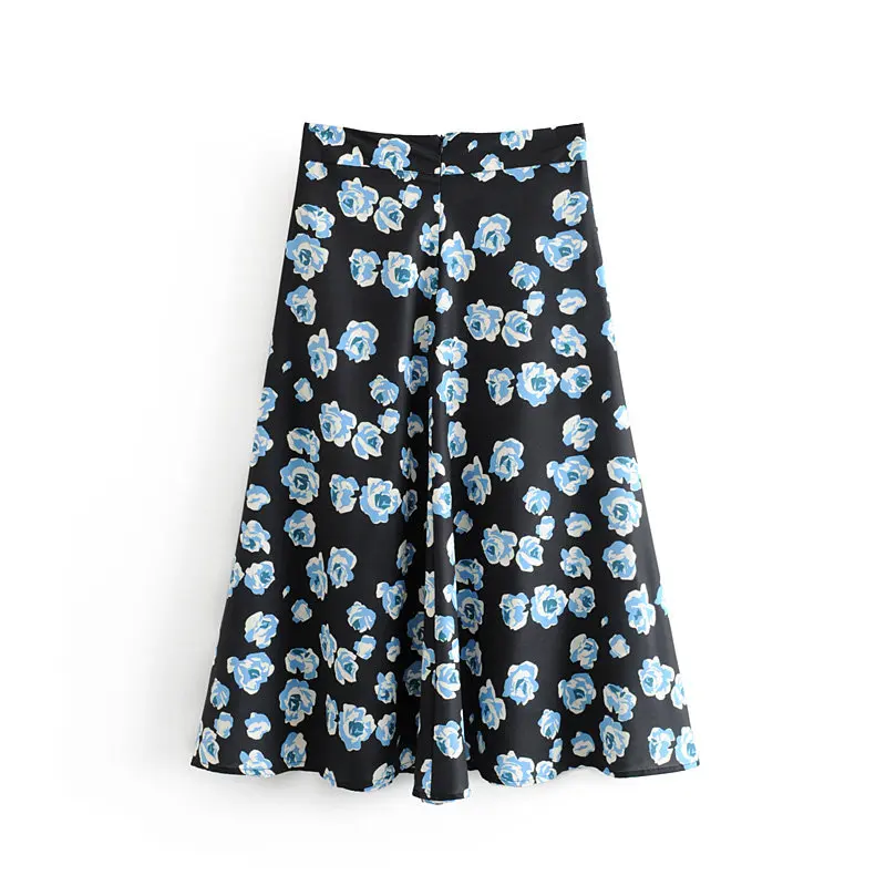 Женская винтажная юбка с цветочным принтом летняя Пляжная высокой талией |