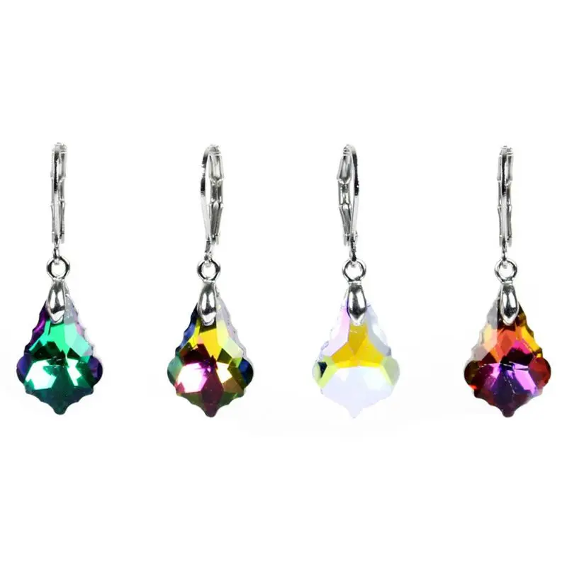 Aurora Crystal Baroque Teardrop Leverback Dangle Hook Earrings Fashion Jewelry | Украшения и аксессуары