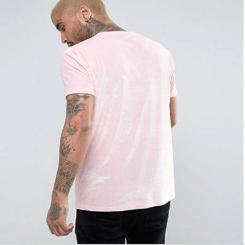 Kanye west Мужская Уличная одежда велюровая футболка большого размера однотонная