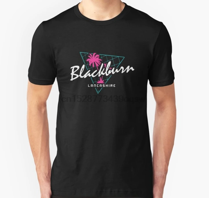 Мужская футболка с коротким рукавом в стиле ретро 80 s неоновый Blackburn винтажный