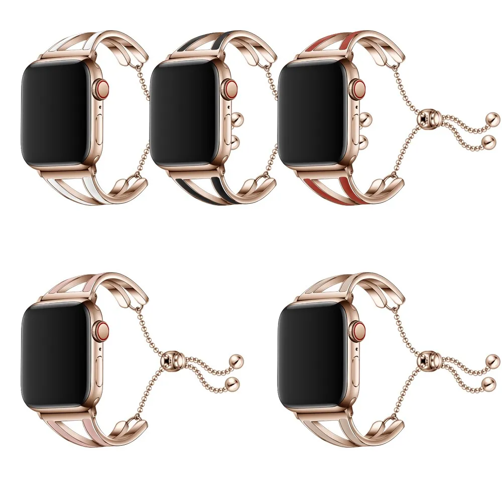 Женский браслет из розового золота ремешок для Apple Watch 40 мм 44 модный часов 42 38 iWatch