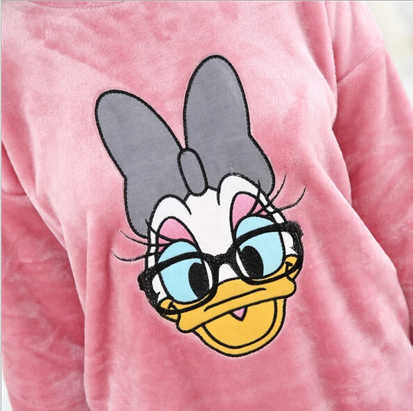 Осенне-зимняя обувь милая Женская одежда для сна с длинными рукавами фланель