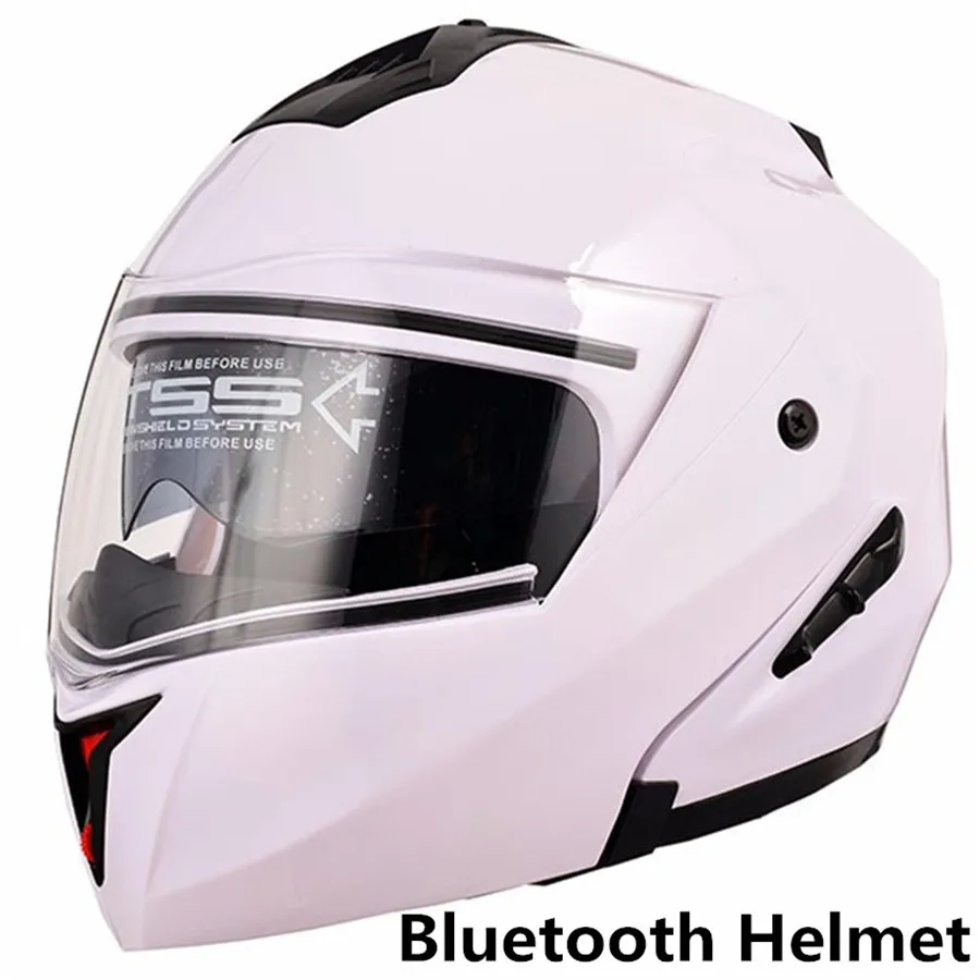 Motorcycle helmet bluetooth Double Visor Flip Up Helmet Racing 4 Seasons Headgear Casque Capacete Casco dot bluetooth helmet DOT enlarge