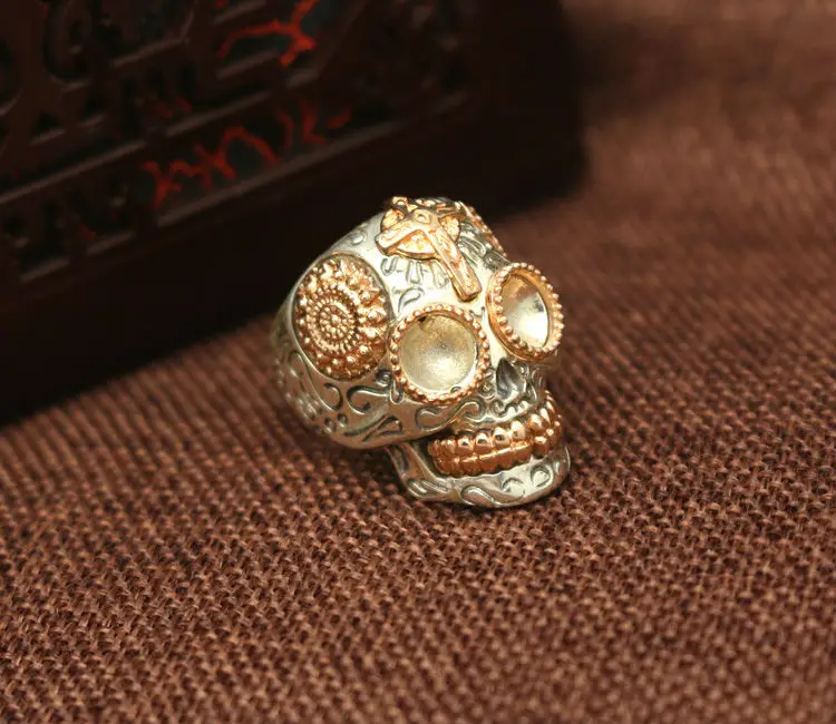 7 мм кольцо в виде черепа из стерлингового серебра 925 пробы Настраиваемые