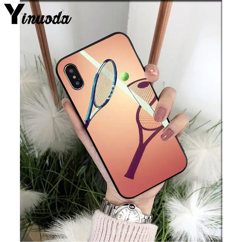 Yinuoda Теннисная ракетка Coque Shell чехол для телефона Apple iPhone 8 7 6 6S Plus X XS MAX 5 5S SE XR сотовые телефоны