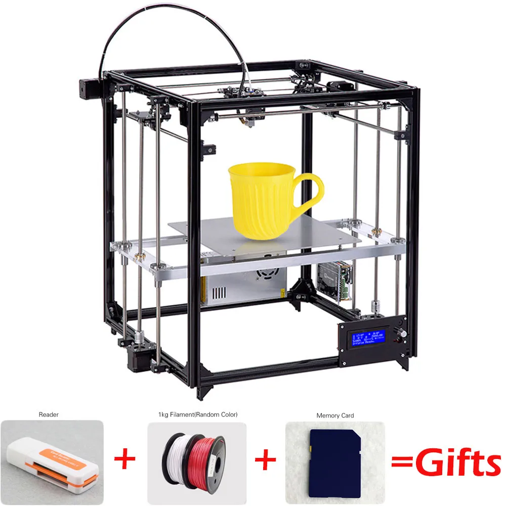 LCD Screen Flsun Cube F1 3d принтер Diy комплект автоматическое выравнивание 360 Вт большой источник питания размер печати 26*260 см Алюминиевая рама кровать с подогревом двойные вентиляторы - Цвет: LCD Screen
