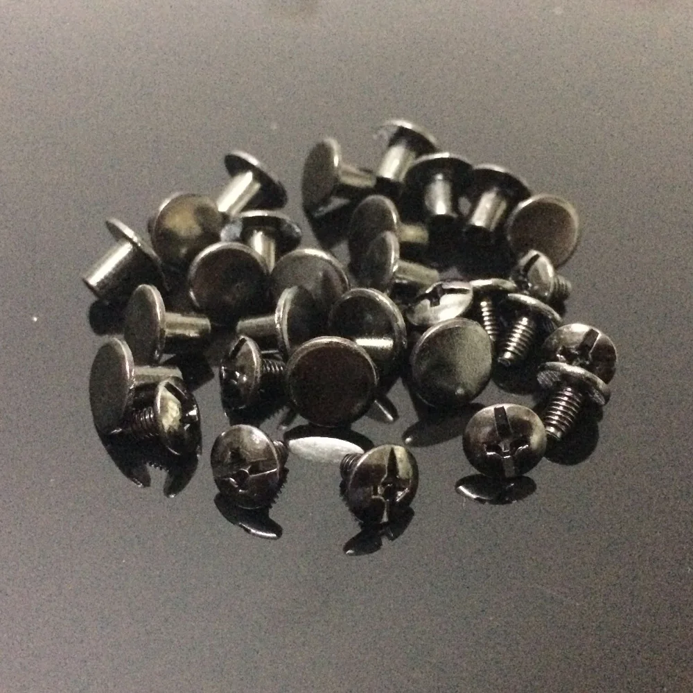 Круглые металлические штифты 8X7MM черные круглые плоскошипы заклепки конусные