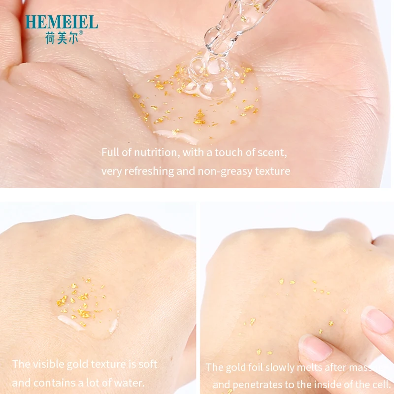 HEMEIEL 24K золото пептид эссенция против морщин против старения Сыворотка для лица увлажняющая отбеливающая лифтинг уход за кожей лица восстанавливающая сыворотка