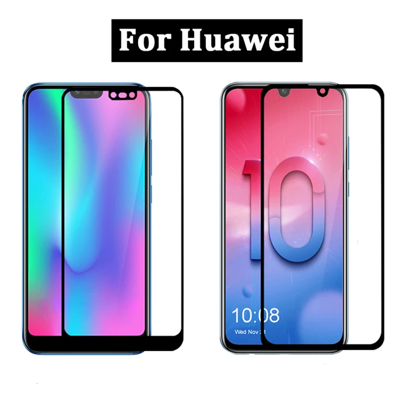 Защитное закаленное стекло 9H для Huawei Honor 10 lite чехол с полным покрытием Защитная