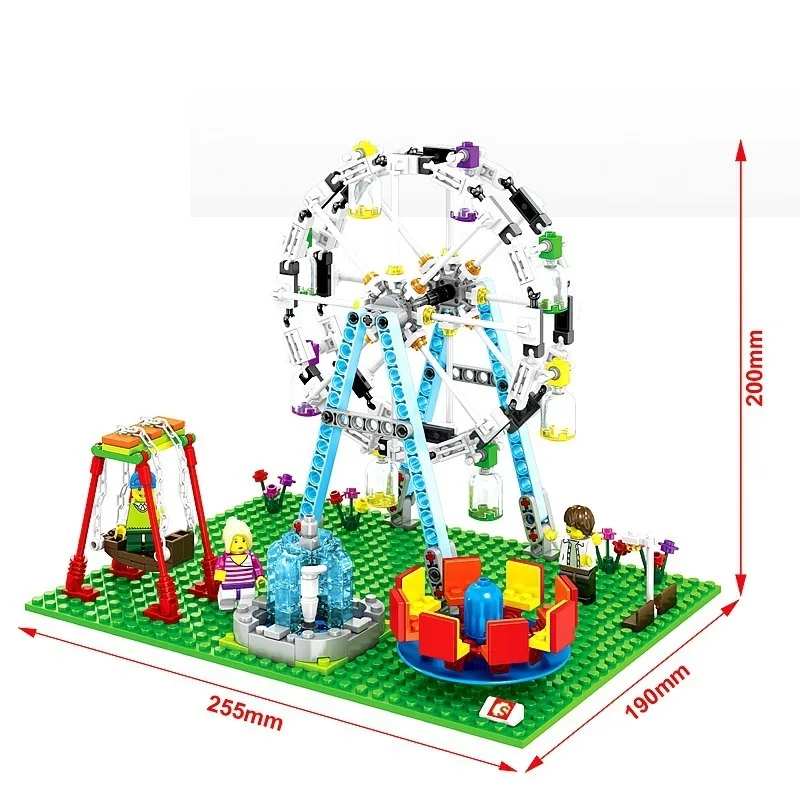 447 шт. SD6701 колеса для развлечений Ferri Kids Park Streetscape Building Block Brick детские игрушки детей