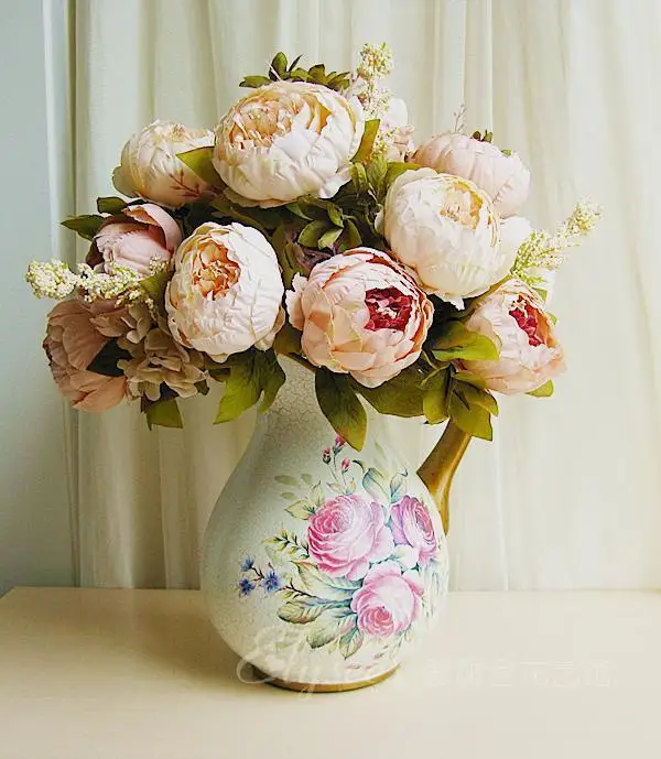 1 бутик декора большие Шелковый Искусственный Пион цветов праздничные