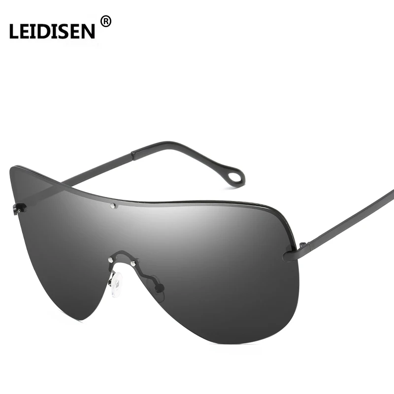 LEIDISEN One Piece Big Frame Polarized Sunglasses Men Classic UV400 Sun Glasses Women Large Outdoor Sunglass Goggles | Аксессуары для