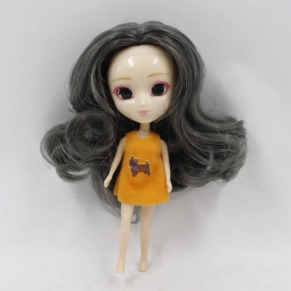 Черный Мини кукла Pullip 11 см, как BJD кукла различные цвета волос прическа одежда случайный - Цвет: Черный