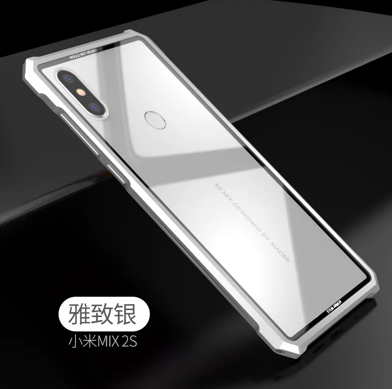 Роскошный чехол tempere glass+ alu mi num с металлической рамкой для Xiaomi mi Mix 2 s Full protetor shell задняя крышка чехлы для телефонов