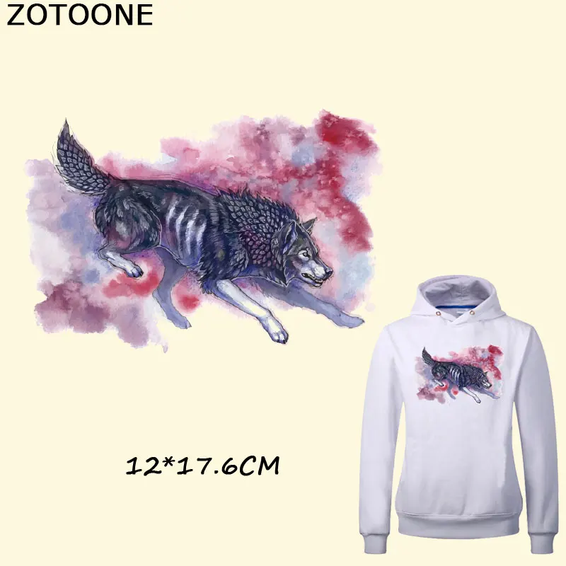 ZOTOONE Новый нашивки с изображением волка Утюг на наклейки печать футболке сумки