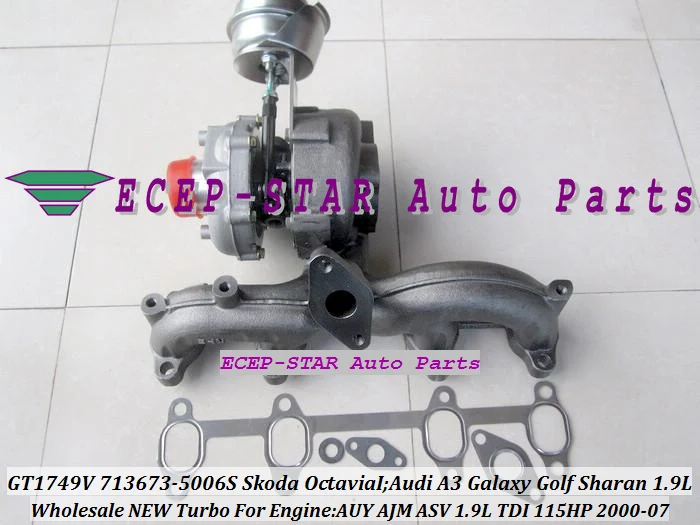 GT1749V 713673-5006S 038253019D 713673 038253019N для Audi A3 Galaxy Golf Sharan Skoda Octavia I 00- 1.9L TDI AUY ASV 115HP | Автомобили