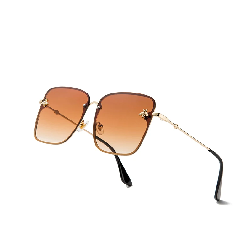 Модные негабаритные солнцезащитные очки для женщин UV400 Ретро стиль брендовая