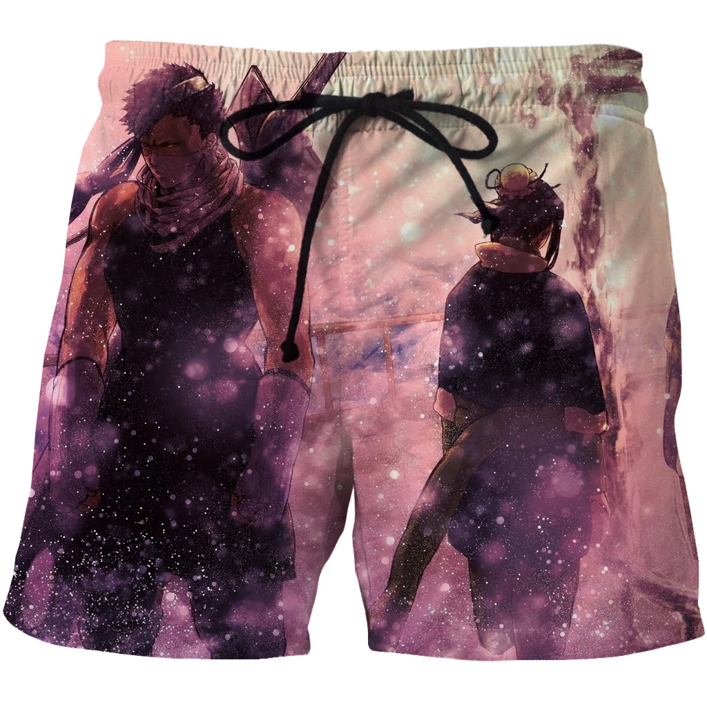 Модные летние мужские шорты быстросохнущие крутые с принтом аниме повседневные