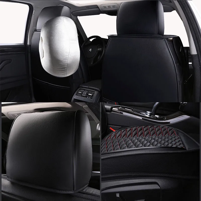 

LCRTDS Universal Leather Car seat cover for Skoda fabia 1 2 3 kodiaq octavia 1 2 a5 a7 rs of 2018 2017 2016 2015