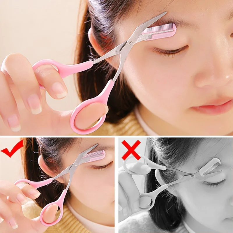Ножницы для коррекции бровей из нержавеющей стали расческа удаления волос