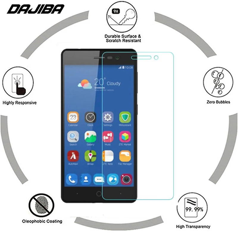Закаленное стекло для экрана устойчивое к царапинам ZTE Blade A603 2.5D Arc Edge круглый край