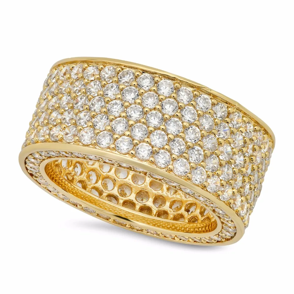 UWIN блестящие! Мужские хип хоп CZ Золотое серебрянное кольцо Iced Out Bling AAA циркон горный хрусталь кристалл медные кольца модные панк ювелирные изделия