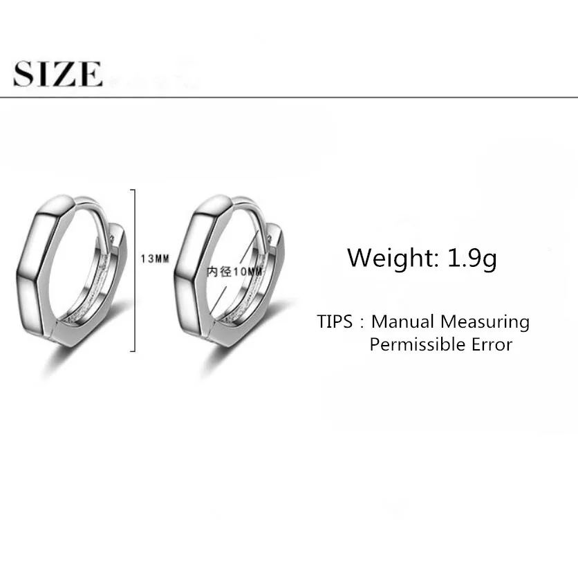 

New Exquisite Black Ear Hook Earrings For Women Men Trend Creative 925 Sterling Silver Jewelry Party Gift Oorbellen SAE173