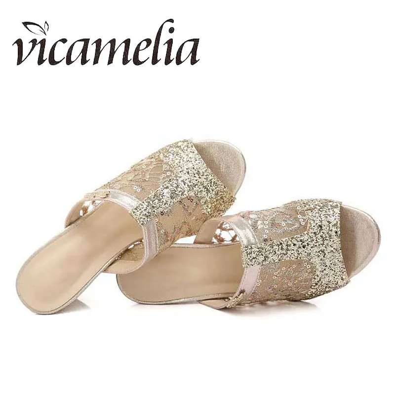 Vicamelia Women Sandals 2018 With Square Heels Fashion Fenty Beauty Wedding Ladies Summer Woman Shoes Peep Toe 233 | Обувь
