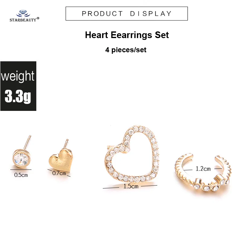 4 шт./лот Белый Bijoux сердце спираль прокалывания ушей пирсинг для пупка нос кольцо Поддельные Пирсинг манжеты серьги набор пирсинг уха ювелирные изделия