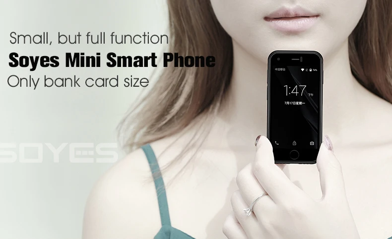 Супер Мини Android смартфон SOYES 7S MTK четырехъядерный 1 Гб+ 8 Гб 5,0 МП Две sim-карты высокой четкости 8S Телефон X Черный цвет