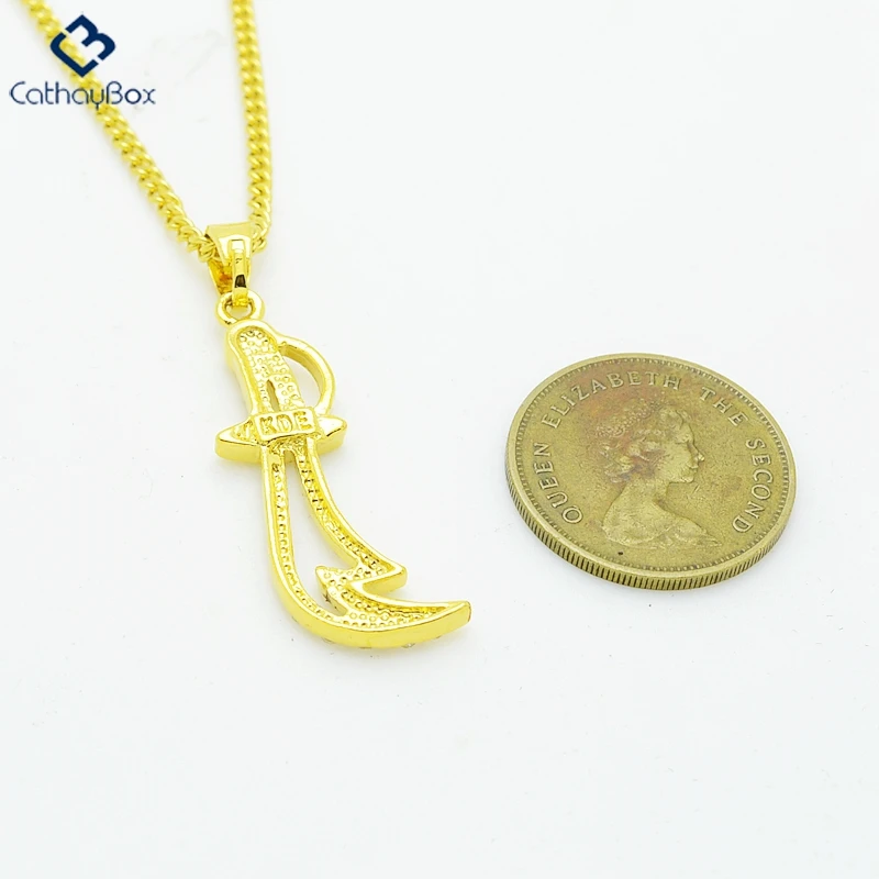 Для женщин золотой тон кристаллы Исламская Имам Али Зульфикар Чарм в форме Меча