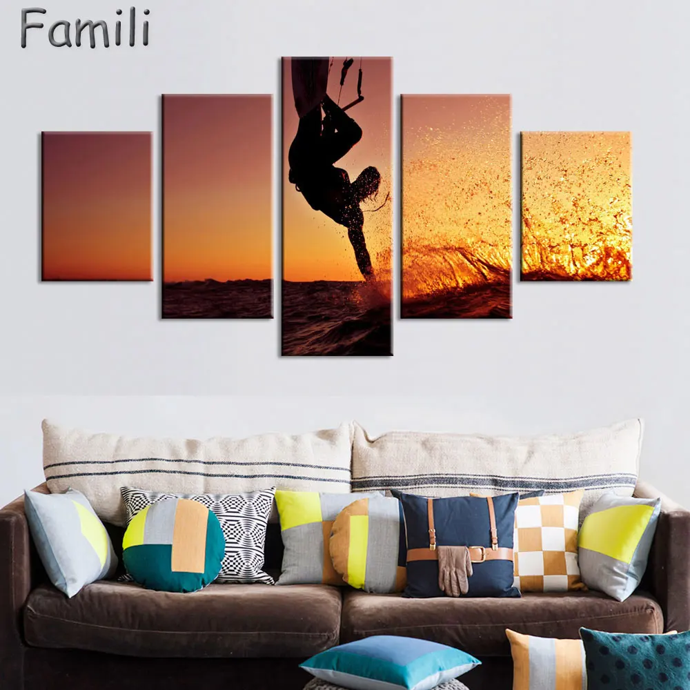 5 шт. настенная Картина на холсте для серфинга в море|art painting|painting moderncanvas painting |