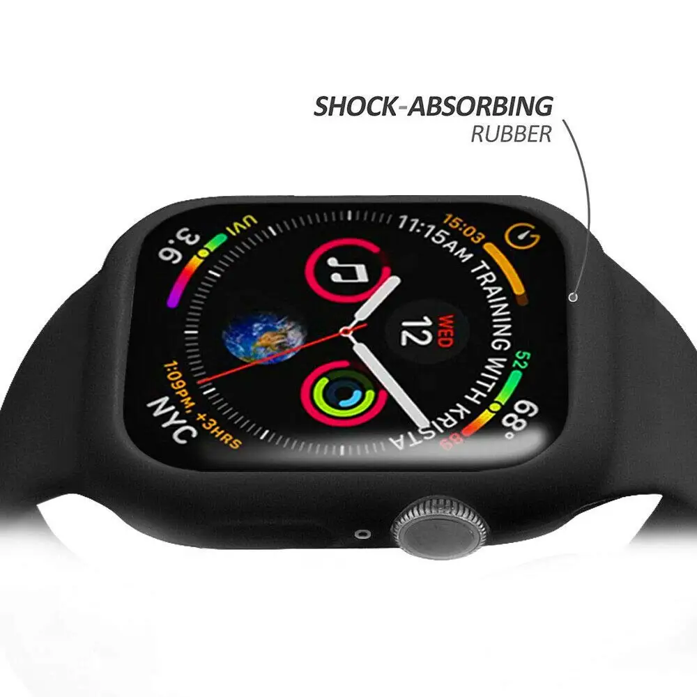 Силиконовый ремешок для браслета и ударопрочный чехол apple watch 4 44/40 мм наручные