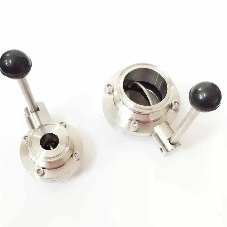 

Fit 102mm Pipe OD x 4" Tri Clamp Sanitary Butterfly Flow Control Valve SUS 304 Stainless Beer Brewing Home