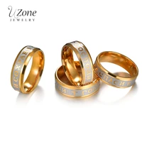 uzone titanium steel jesus cross ring russia letter god save us gold steel midi ring religious jewelry for prayer drop shipping