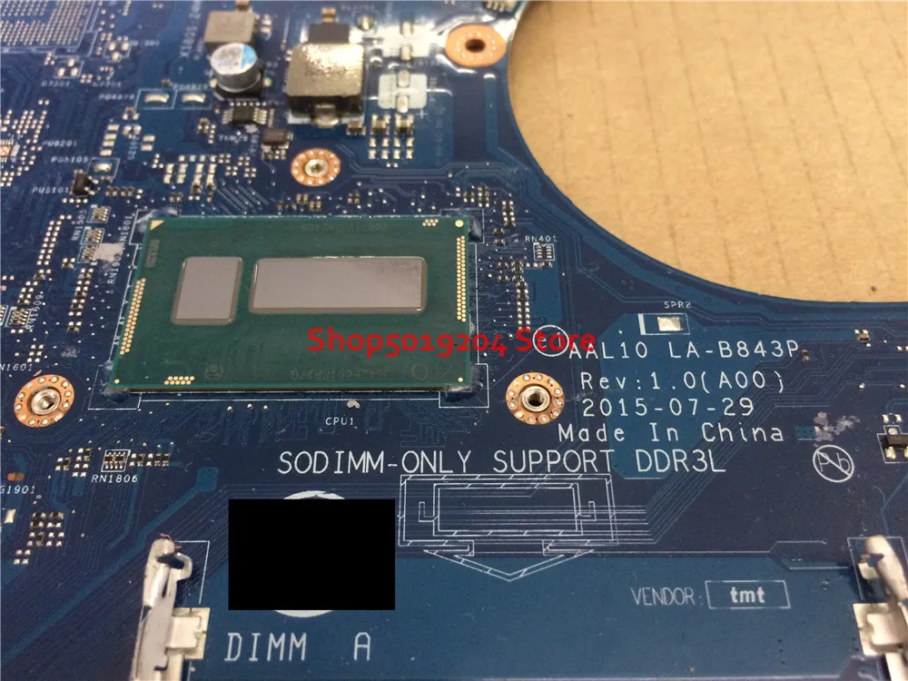 Материнская плата для ноутбука Dell Inspiron 15 5458 5558 5758 AAL10 LA B843P I3 5005U SR27G|Материнские