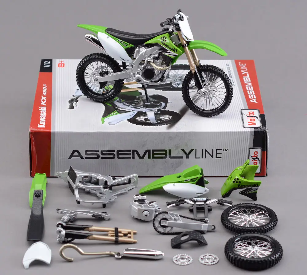 Коллекционные Moto 1/12 Весы литья под давлением Kawasaki KX450F модель мотоцикла DIY