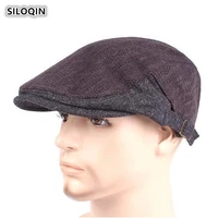 siloqin autumn winter middle aged elderly woolen berets simple fashion thicken keep warm adjustable size gorras men tongue cap