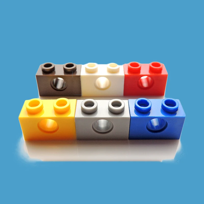 40 шт./лот TECHNIC/механический 1x2 Вал отверстия мостового кирпича MOC DIY Блок Собрать