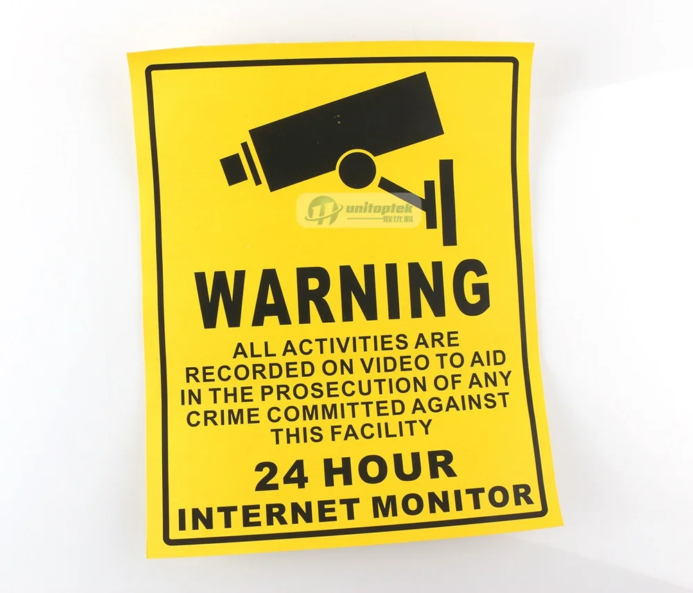 10 шт./лот Предупреждение доска! Наклейка Стикеры 24hr CCTV Камера наблюдения Размеры