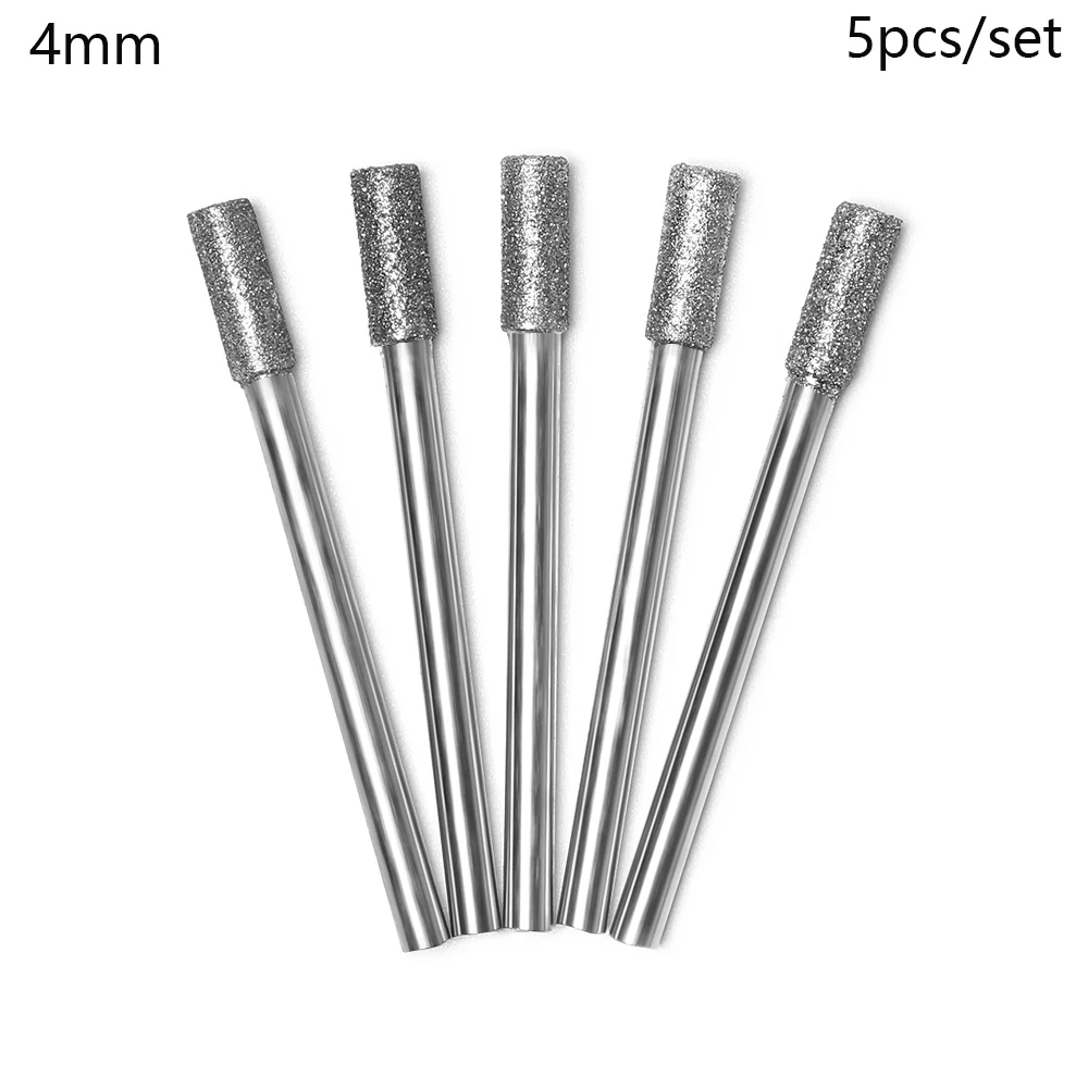 4mm Новинка, 5 шт. 5/3" 3/4/5 мм Алмазный для заточки цепных пил микро-игла для карвинга заусенцев Камень Круглый абразивные инструменты файл подходит 1453 мастер - Цвет: 4mm