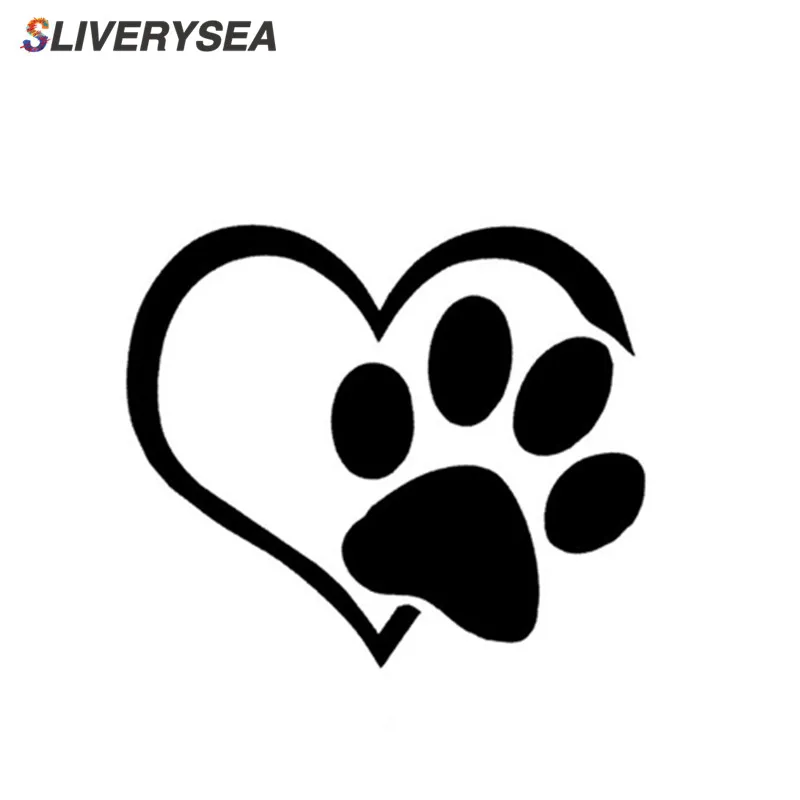 SLIVERYSERA 11x9 3 см сердечная лапа виниловая наклейка на машину двигатель капот окно s