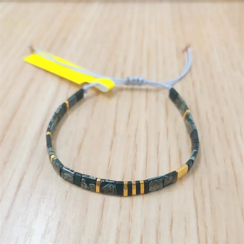 black JOYE унисекс летние пляжные радужные винтажные женские браслеты из бисера Boho String очаровательный браслет тканые ювелирные изделия браслет мужской браслет - Окраска металла: black